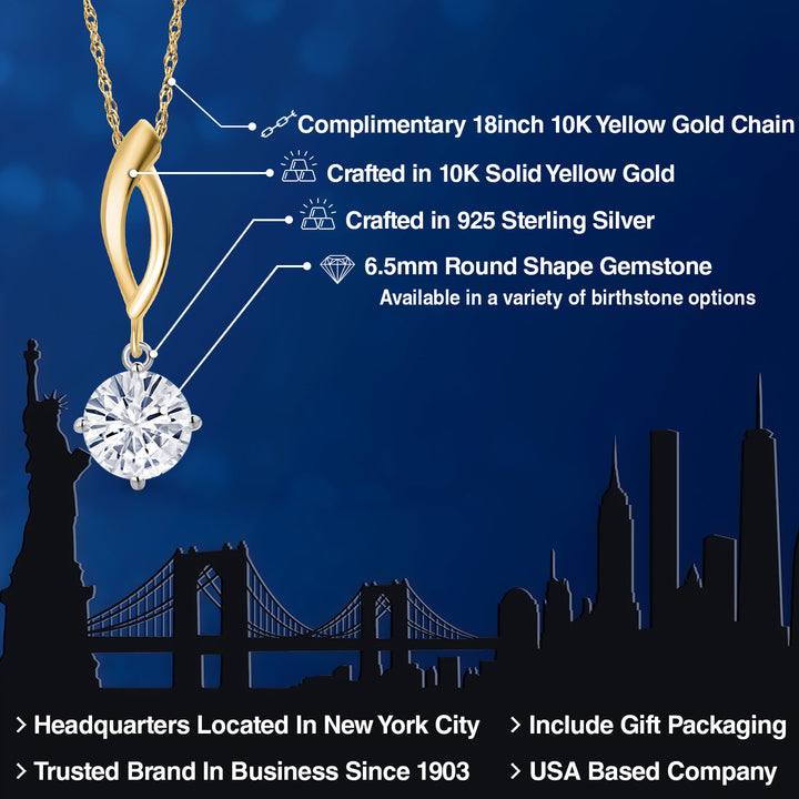 Pendant in 925 Sterling Silver and 10K Yellow Gold