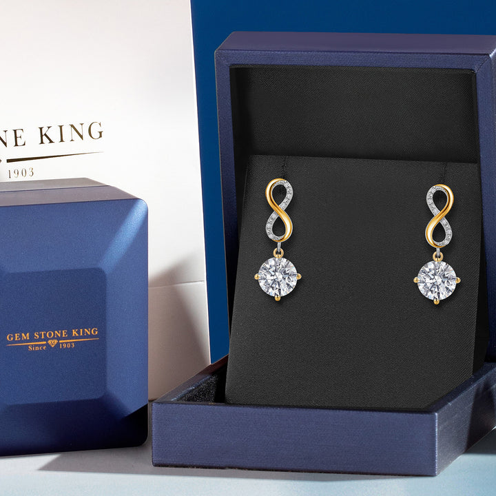 Earrings in 925 Sterling Silver and 10K Yellow Gold