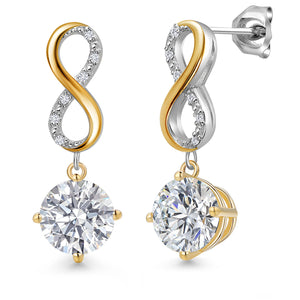 Earrings in 925 Sterling Silver and 10K Yellow Gold