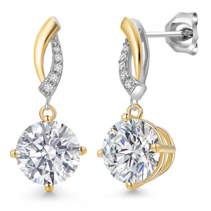 Earrings in 925 Sterling Silver and 10K Yellow Gold