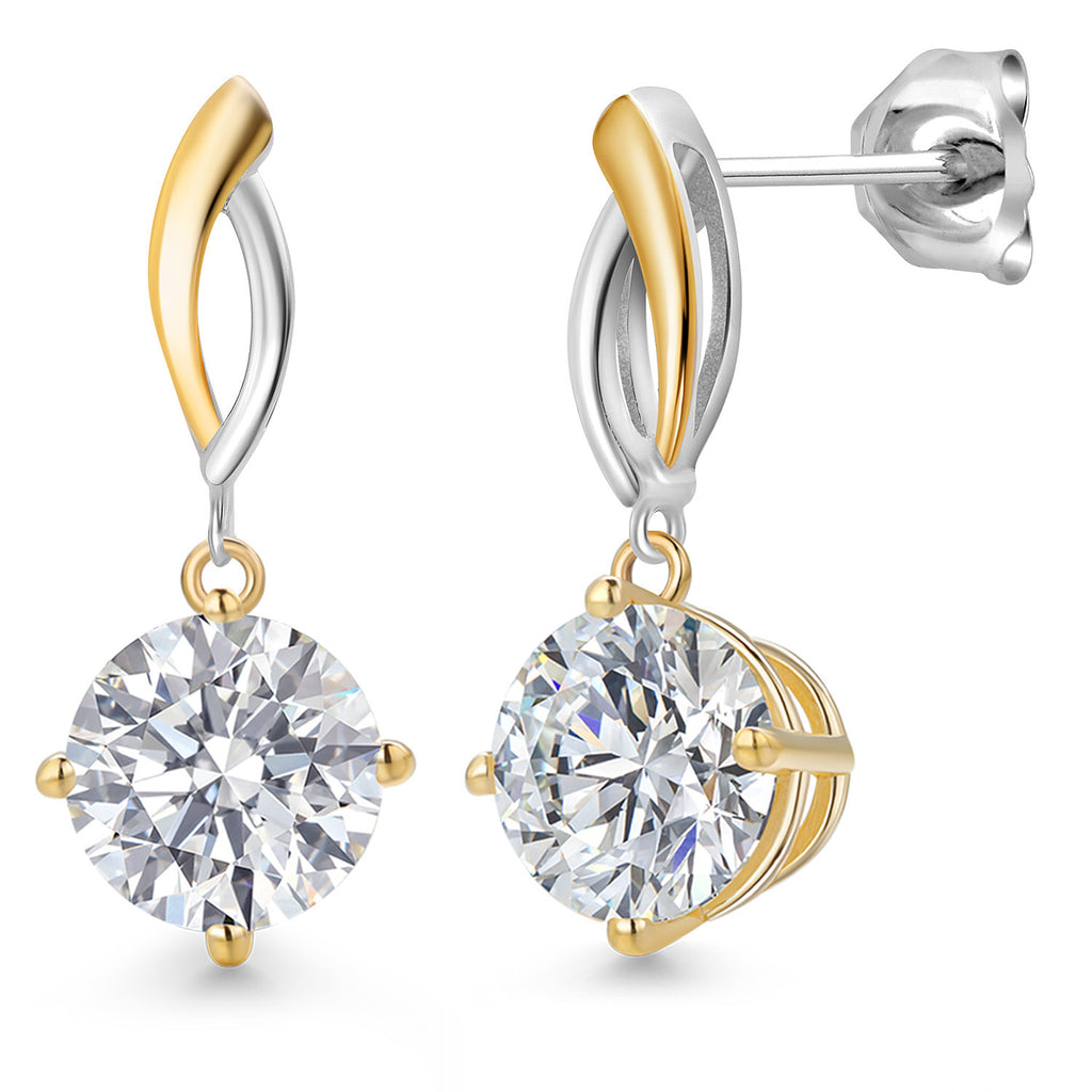 Earrings in 925 Sterling Silver and 10K Yellow Gold