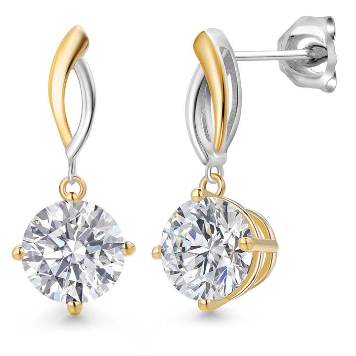 Earrings in 925 Sterling Silver and 10K Yellow Gold