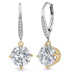 Earrings in 925 Sterling Silver and 10K Yellow Gold