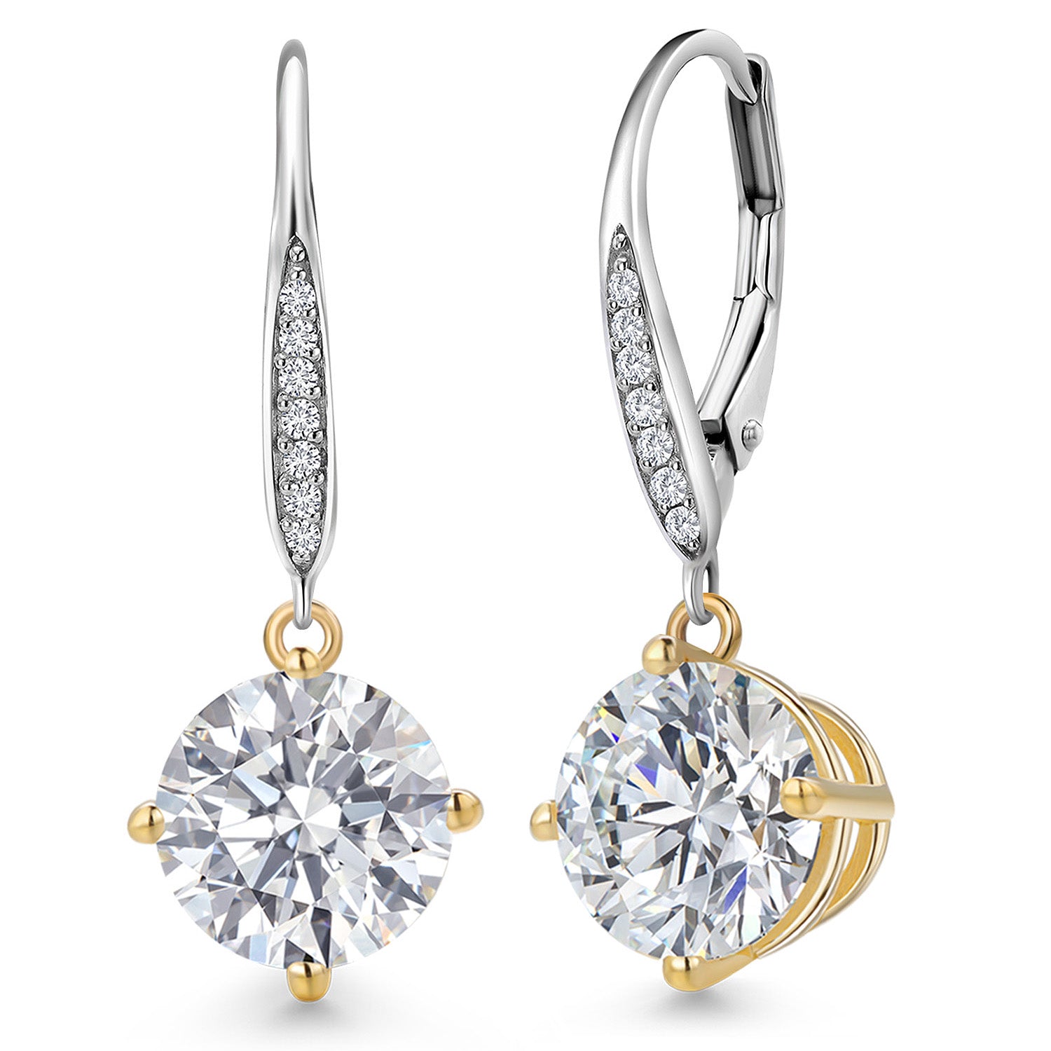 Earrings in 925 Sterling Silver and 10K Yellow Gold
