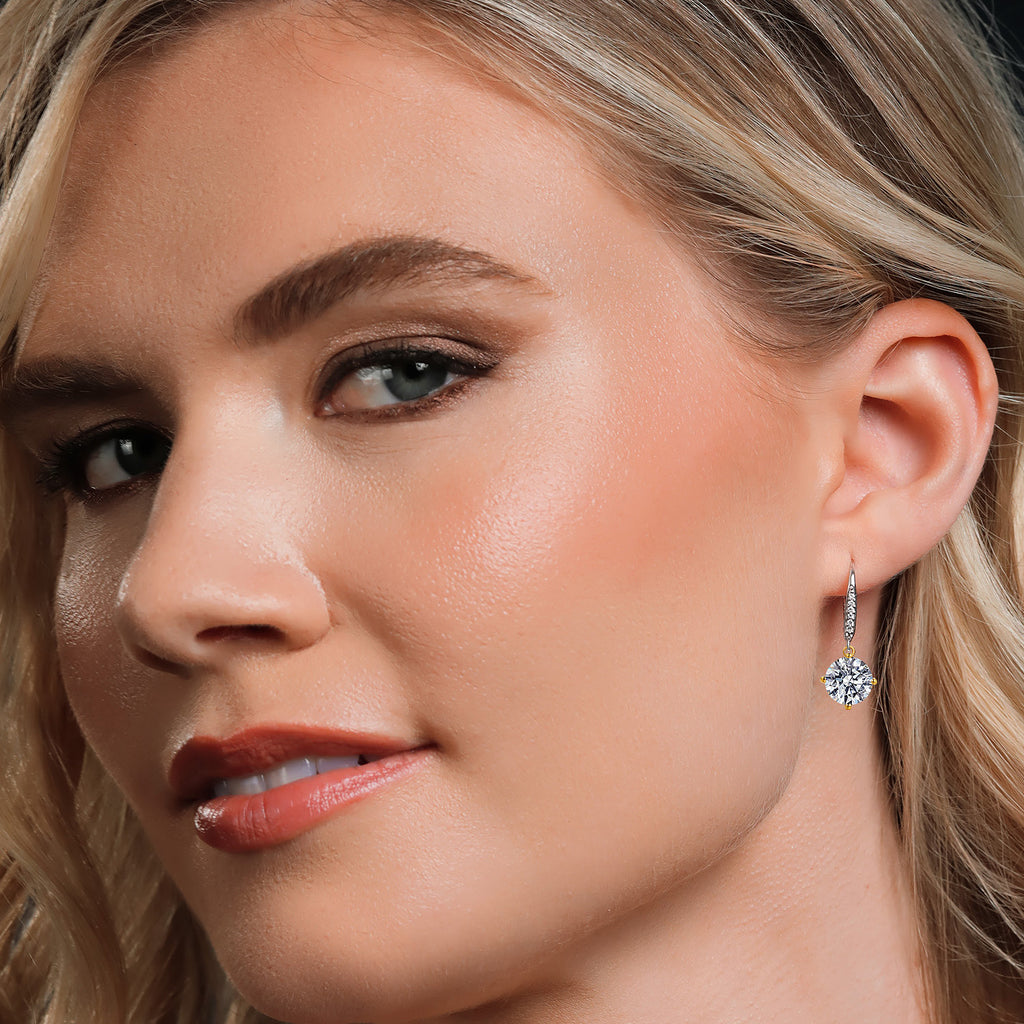 Earrings in 925 Sterling Silver and 10K Yellow Gold