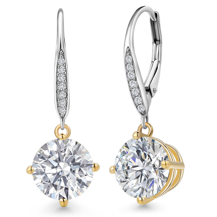 Earrings in 925 Sterling Silver and 10K Yellow Gold