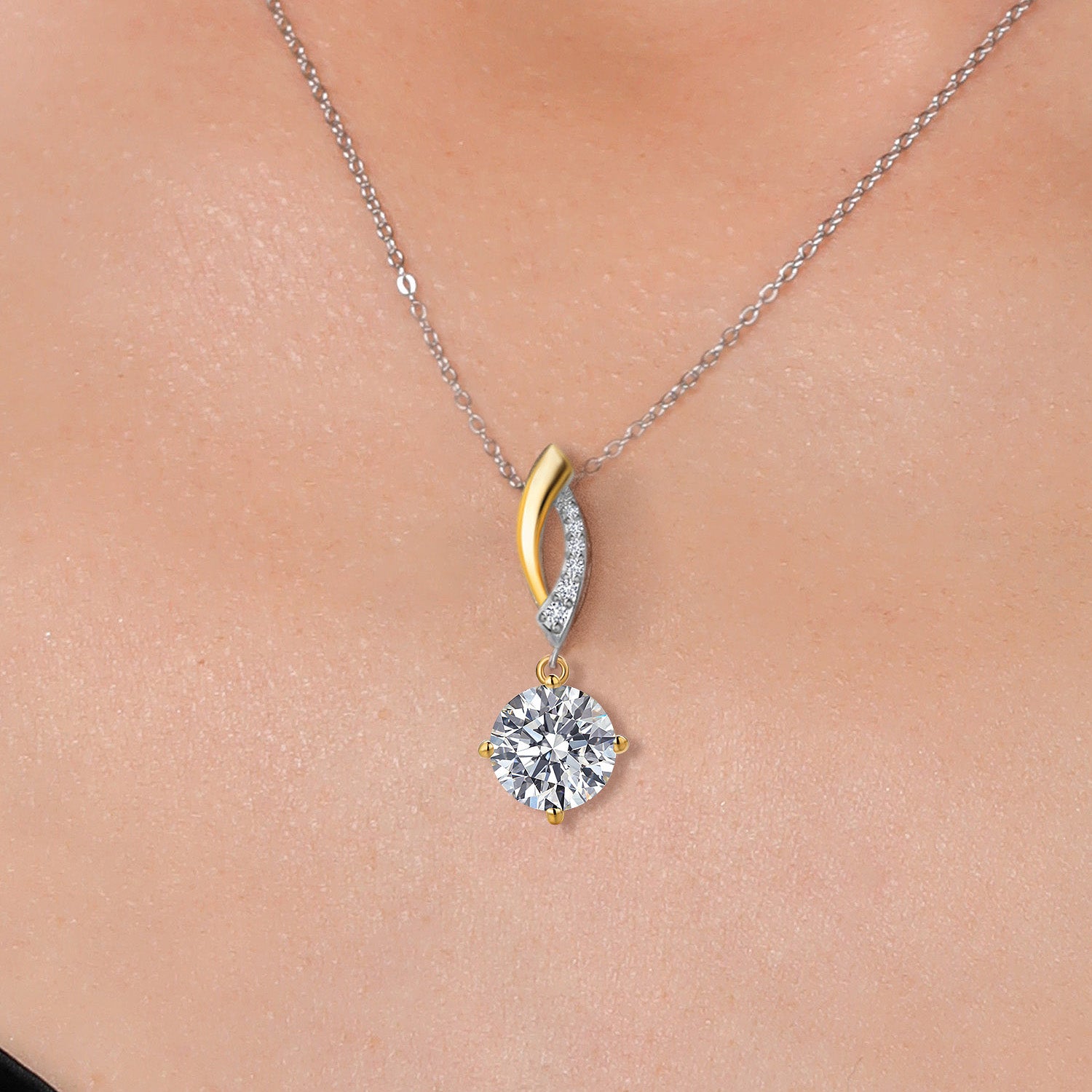 Pendant in 925 Sterling Silver and 10K Yellow Gold