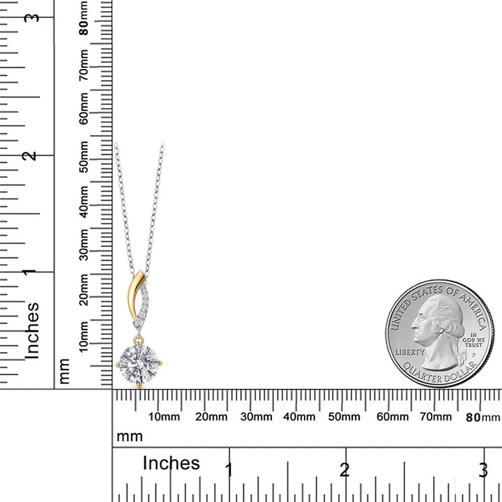 Pendant in 925 Sterling Silver and 10K Yellow Gold