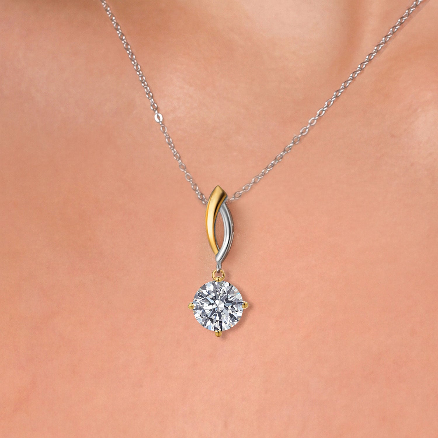 Pendant in 925 Sterling Silver and 10K Yellow Gold