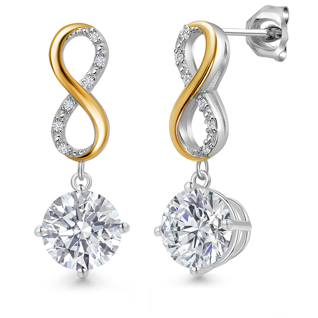 Earrings in 925 Sterling Silver and 10K White Gold