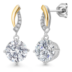 Earrings in 925 Sterling Silver and 10K White Gold