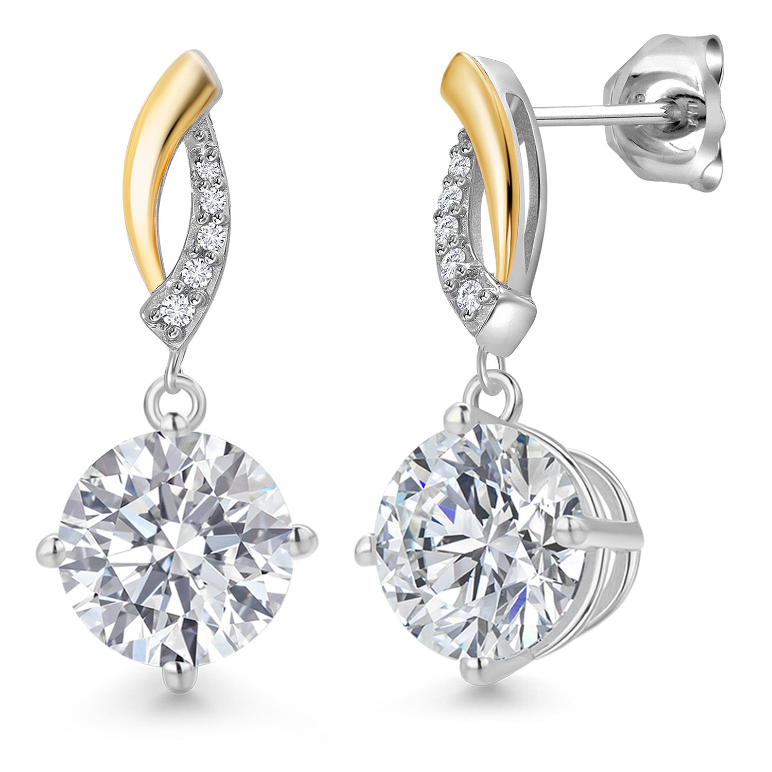 Earrings in 925 Sterling Silver and 10K White Gold