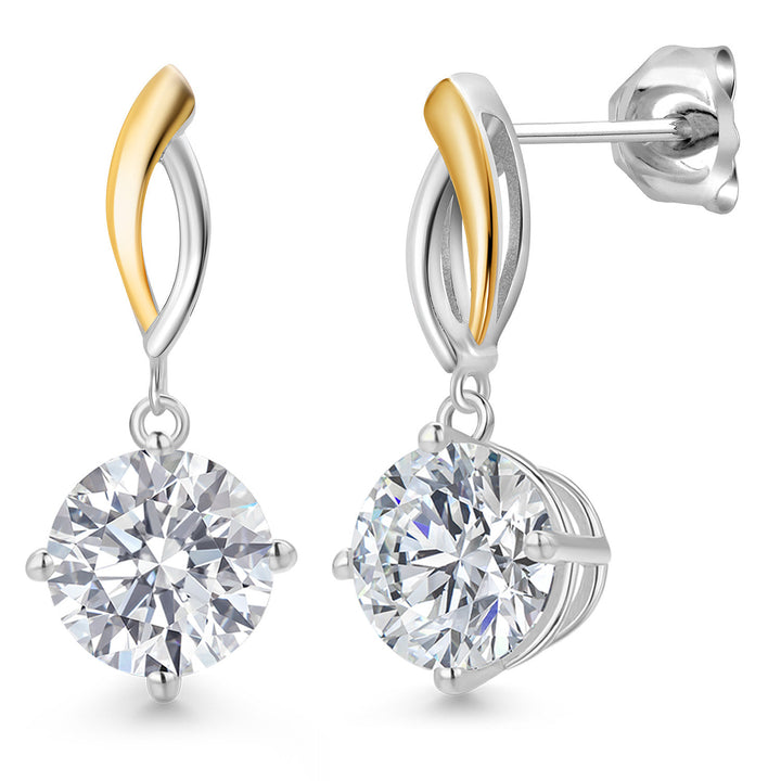 Earrings in 925 Sterling Silver and 10K White Gold