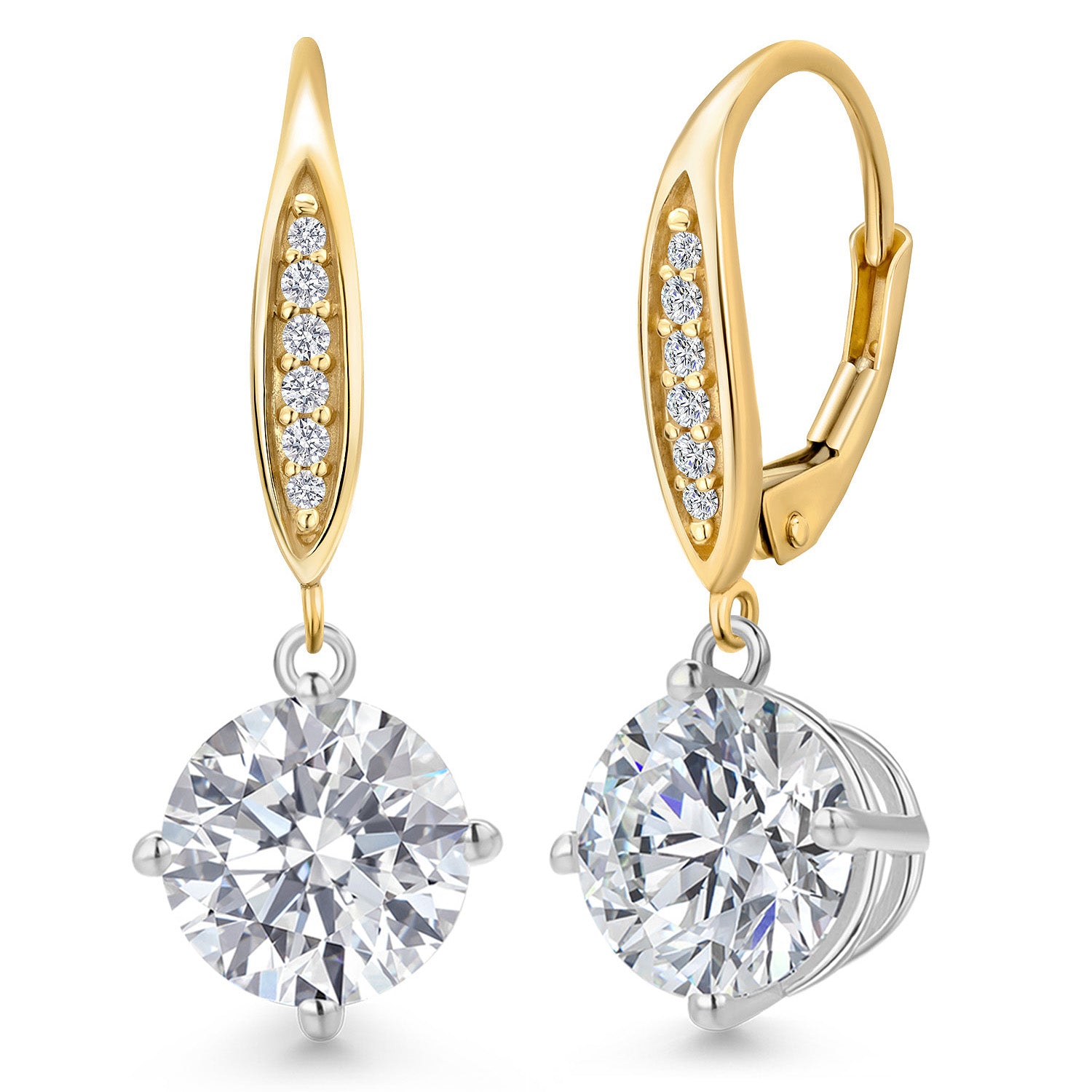 Earrings in 10K Two Tone Gold