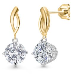 Earrings in 10K Two Tone Gold