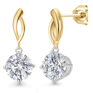 Earrings in 10K Two Tone Gold