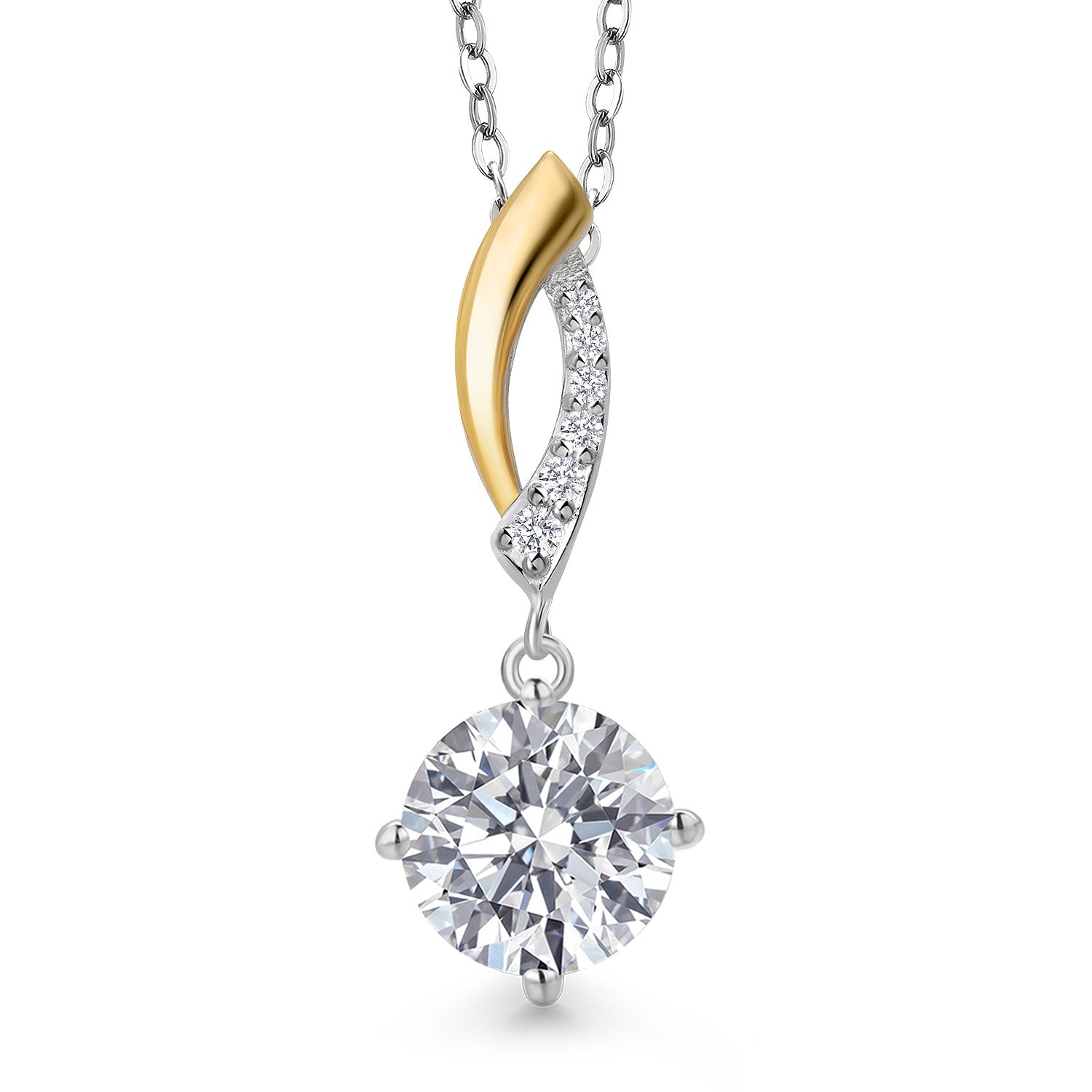 Pendant in 925 Sterling Silver and 10K White Gold