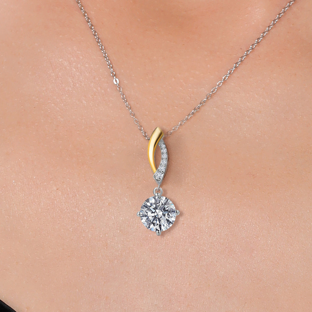 Pendant in 925 Sterling Silver and 10K White Gold