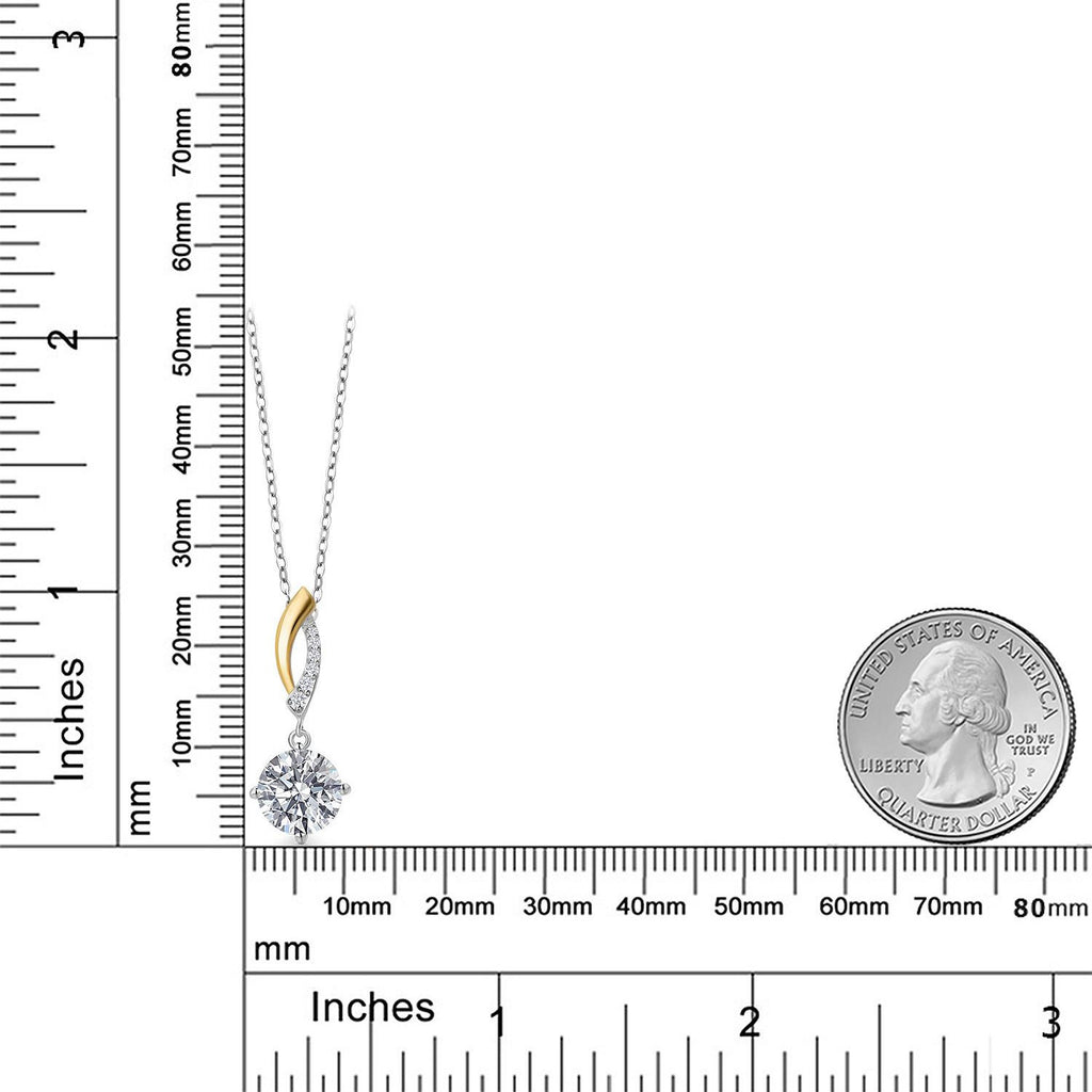 Pendant in 925 Sterling Silver and 10K White Gold