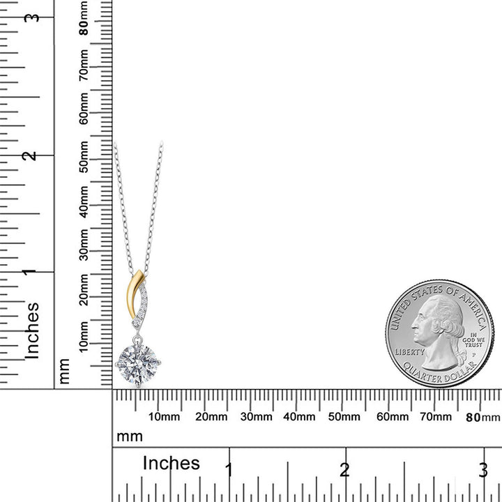 Pendant in 925 Sterling Silver and 10K White Gold