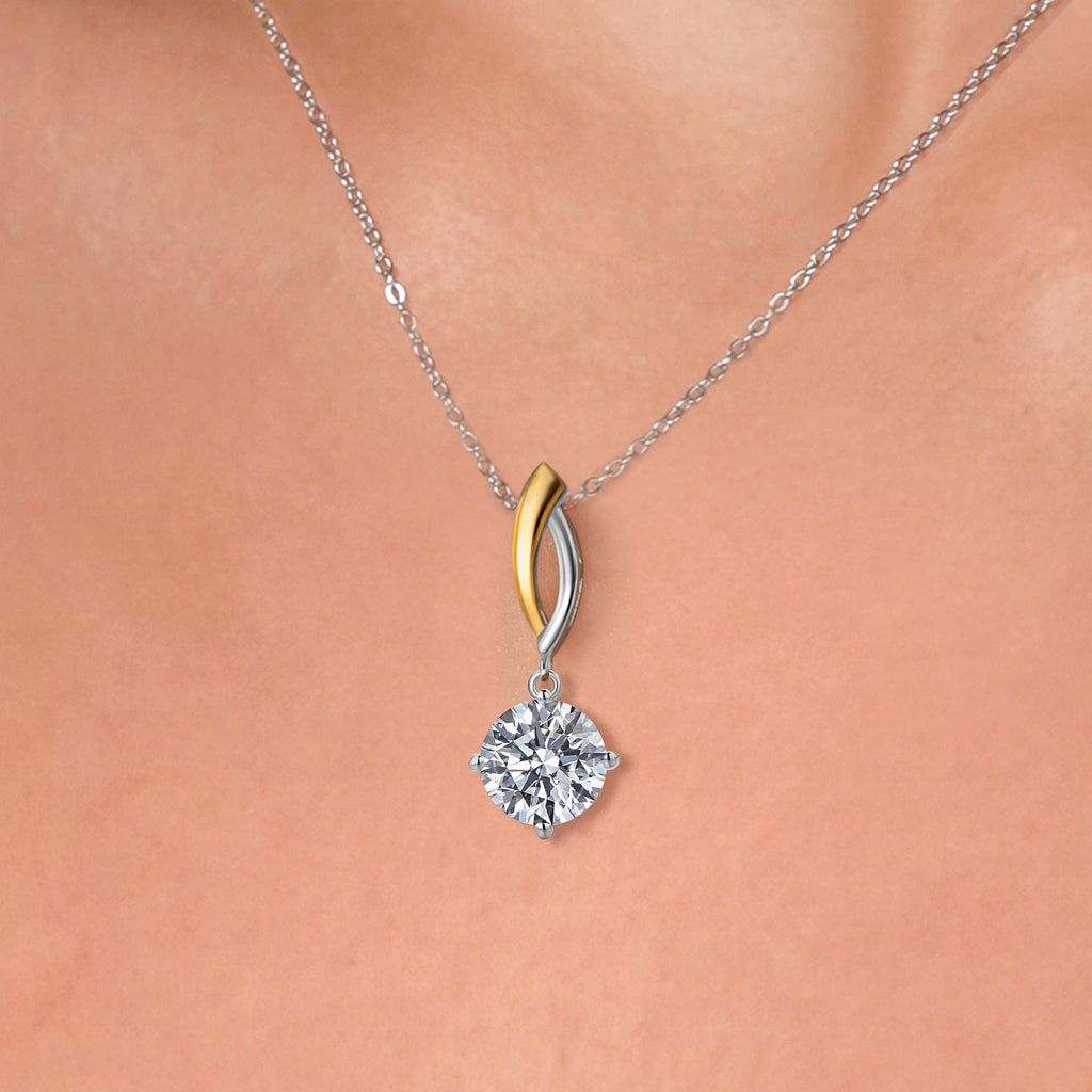 Pendant in 925 Sterling Silver and 10K White Gold