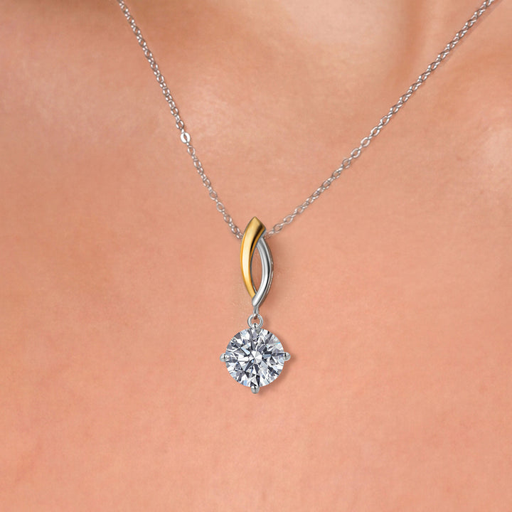 Pendant in 925 Sterling Silver and 10K White Gold