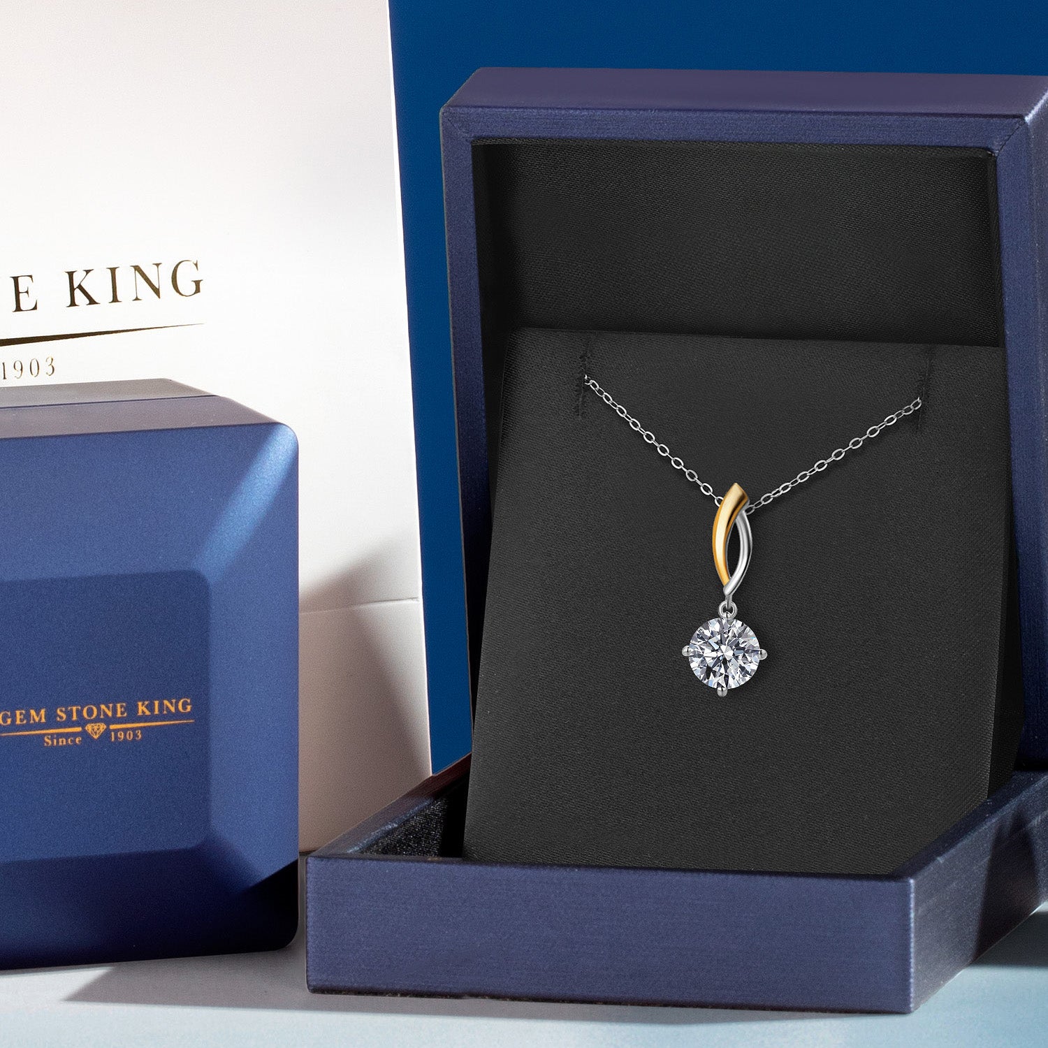 Pendant in 925 Sterling Silver and 10K White Gold