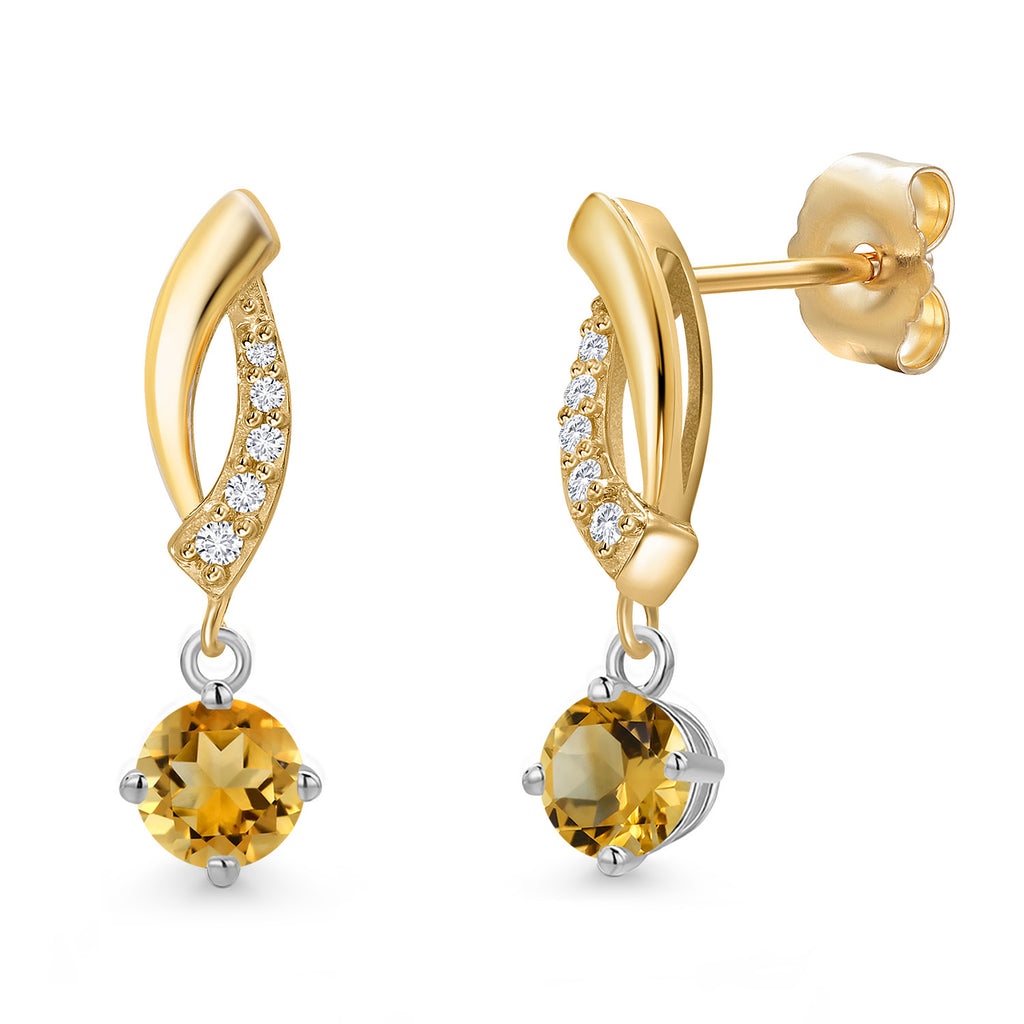 Citrine - November_Earrings in 14K Two Tone Gold
