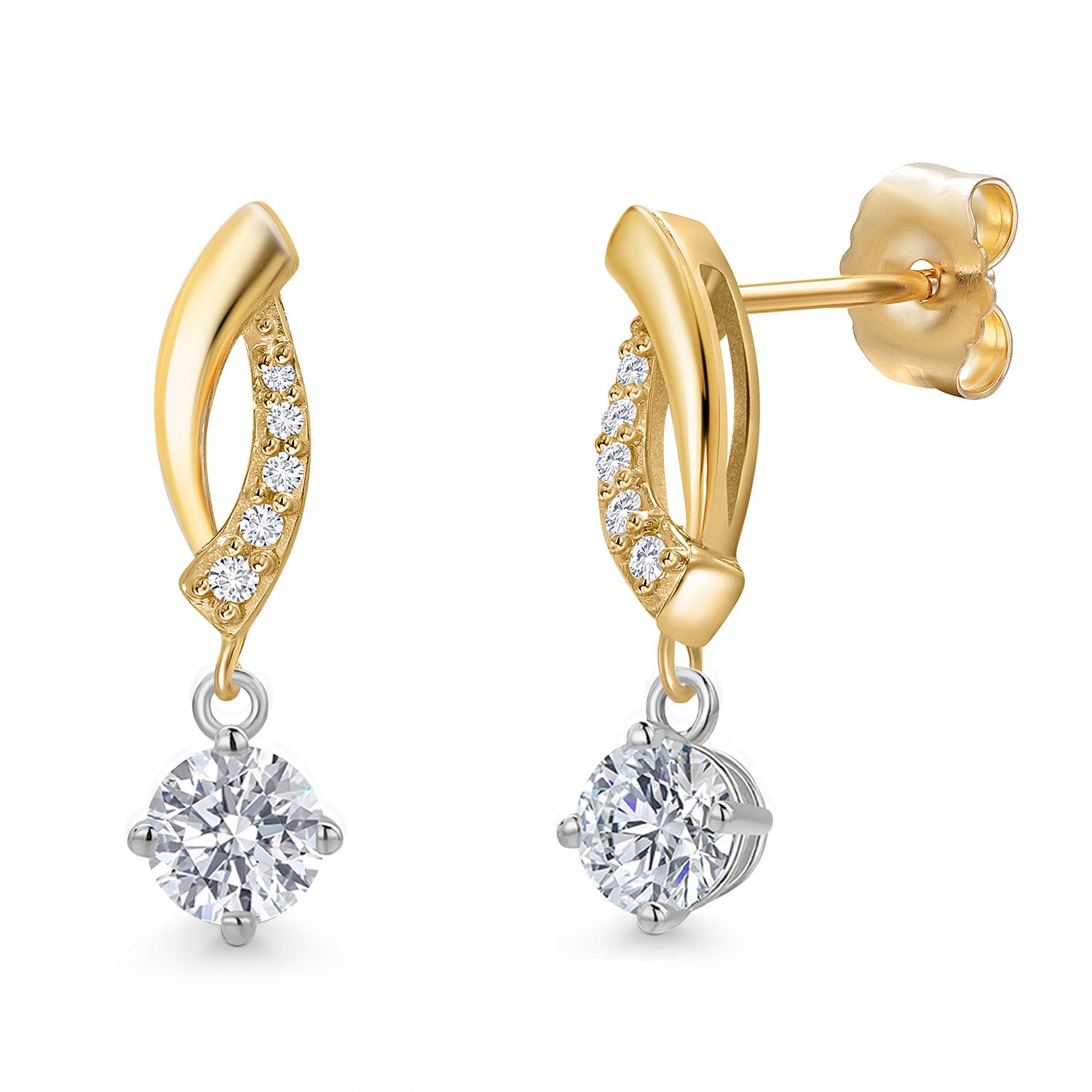 Earrings in 14K Two Tone Gold