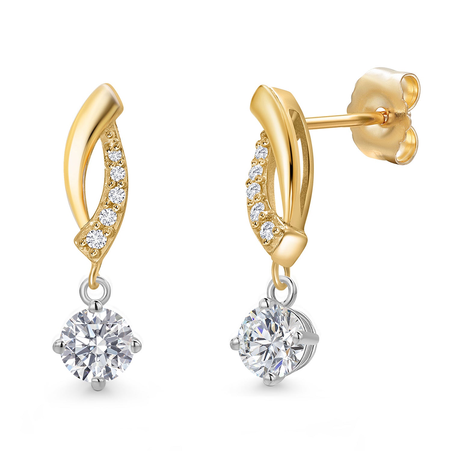 Earrings in 14K Two Tone Gold