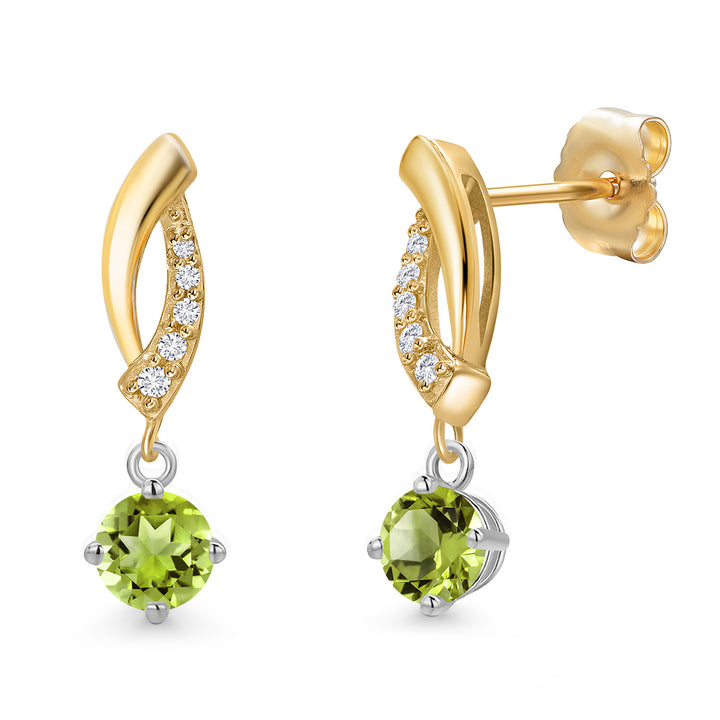 Peridot - August_Earrings in 14K Two Tone Gold