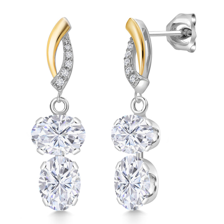 Earrings in 925 Sterling Silver and 10K Yellow Gold