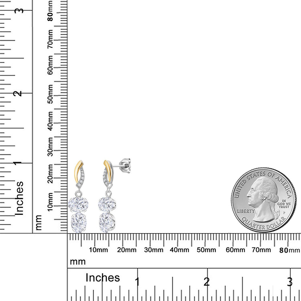 Earrings in 925 Sterling Silver and 10K Yellow Gold