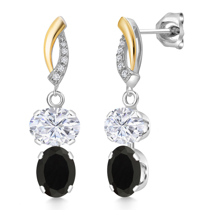 Earrings in 925 Sterling Silver and 10K Yellow Gold