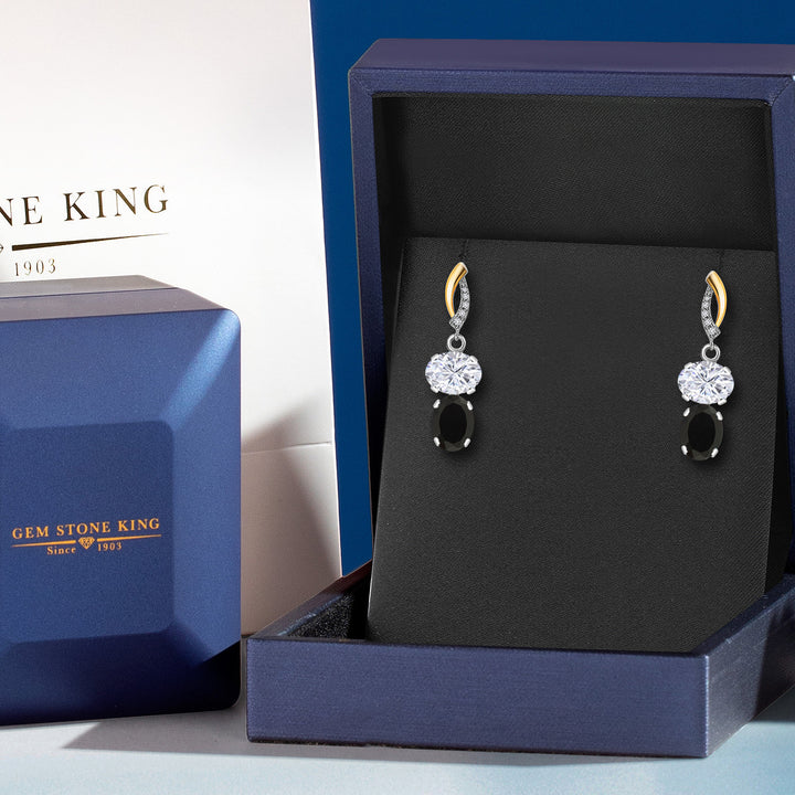 Earrings in 925 Sterling Silver and 10K Yellow Gold