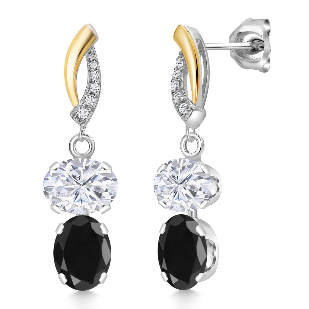 Earrings in 925 Sterling Silver and 10K Yellow Gold