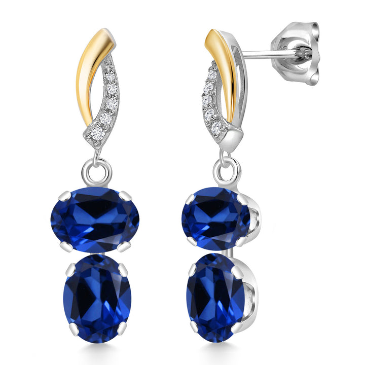 Earrings in 925 Sterling Silver and 10K Yellow Gold