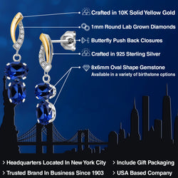 Earrings in 925 Sterling Silver and 10K Yellow Gold