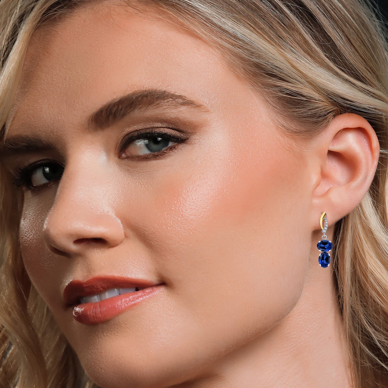 Earrings in 925 Sterling Silver and 10K Yellow Gold
