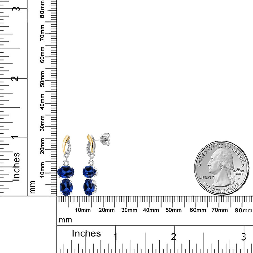 Earrings in 925 Sterling Silver and 10K Yellow Gold