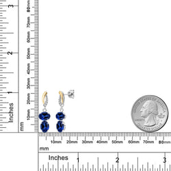 Earrings in 925 Sterling Silver and 10K Yellow Gold