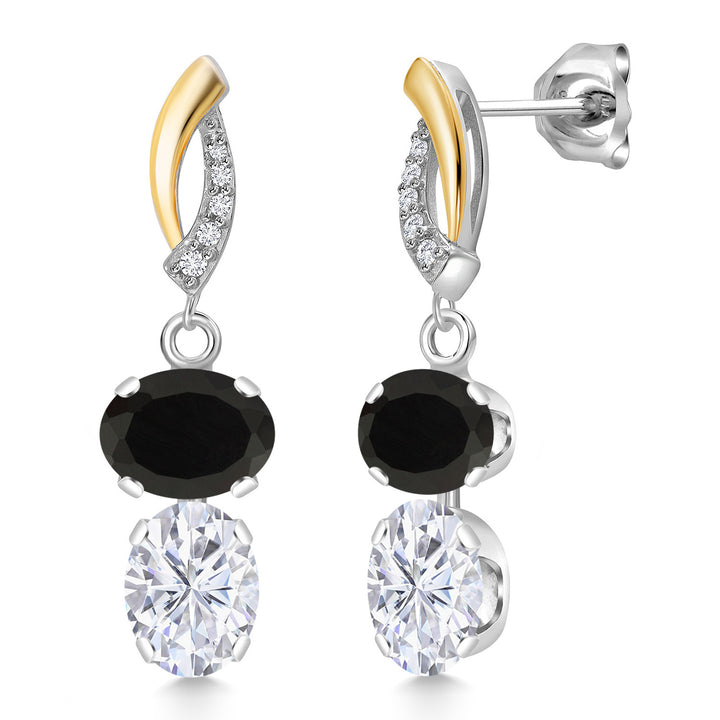 Earrings in 925 Sterling Silver and 10K Yellow Gold