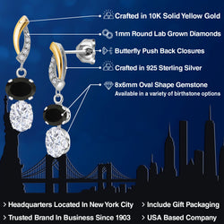 Earrings in 925 Sterling Silver and 10K Yellow Gold