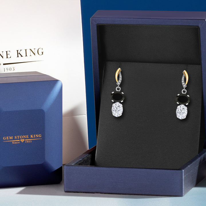 Earrings in 925 Sterling Silver and 10K Yellow Gold