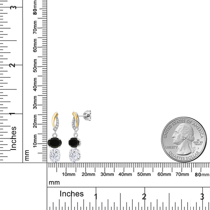 Earrings in 925 Sterling Silver and 10K Yellow Gold