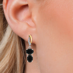 Earrings in 925 Sterling Silver and 10K Yellow Gold