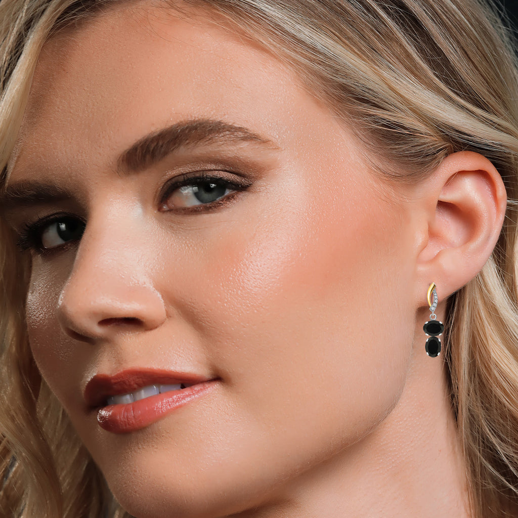 Earrings in 925 Sterling Silver and 10K Yellow Gold