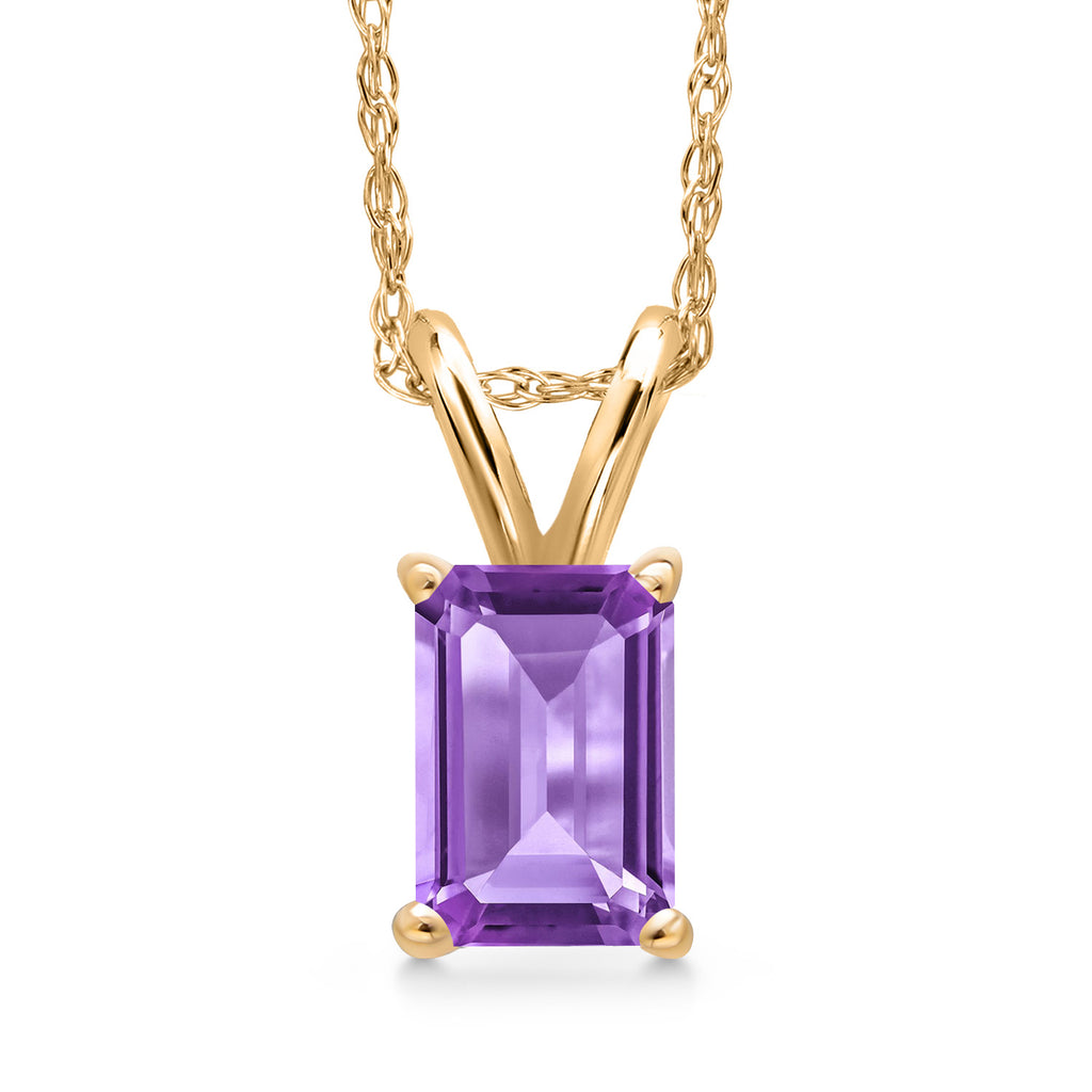 Amethyst - February_Pendant in 10K Yellow Gold