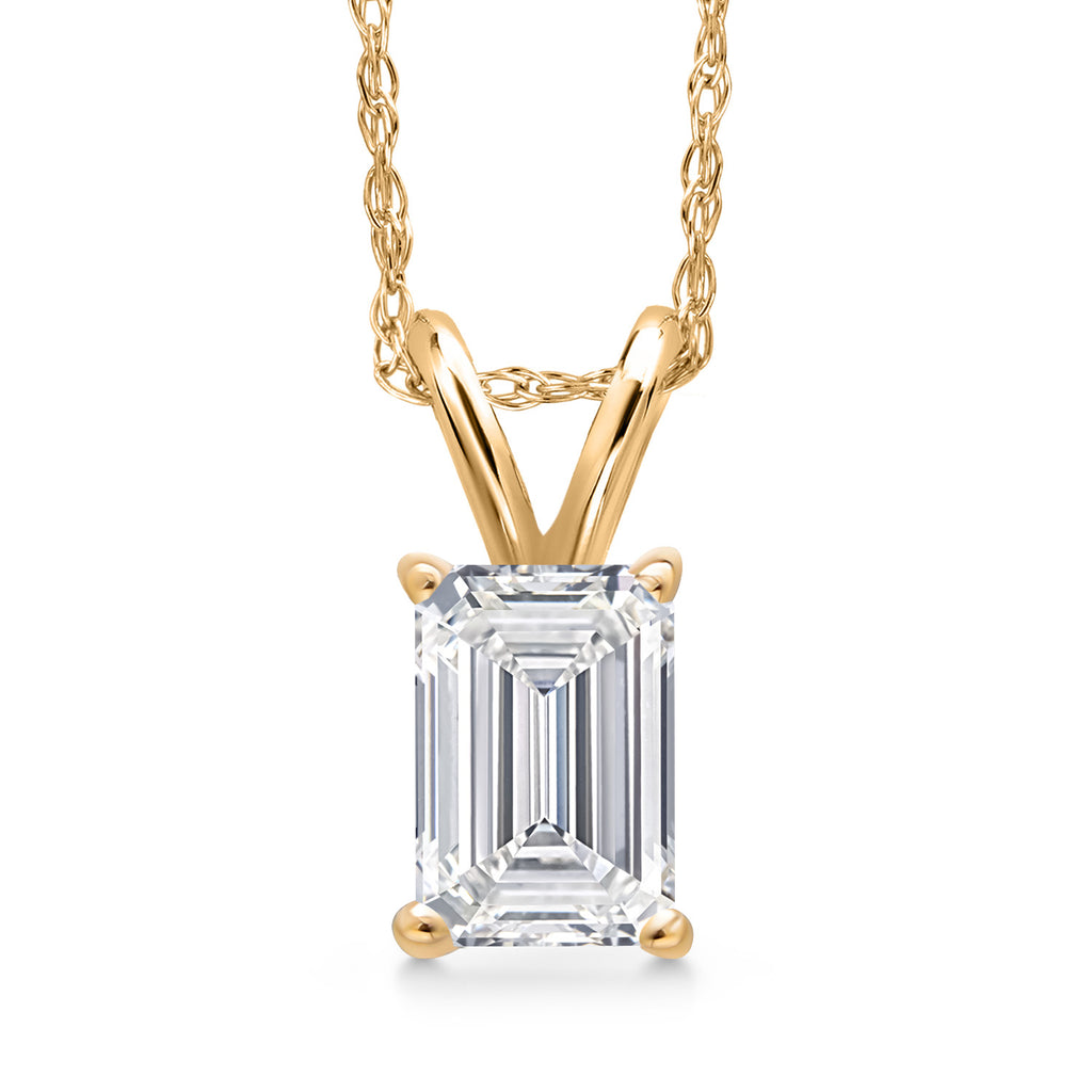 White Lab Grown Diamond - April_Pendant in 10K Yellow Gold