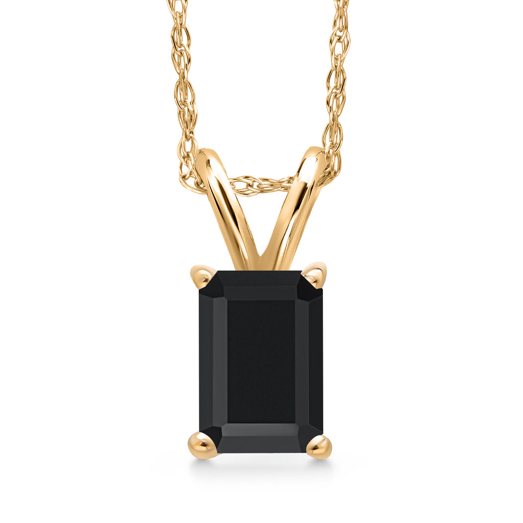 Onyx - December_Pendant in 10K Yellow Gold